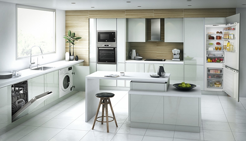 Delightful built-in kitchen with benefits of Beko UK.