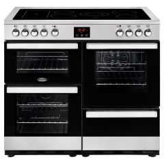 Belling 444444085  100E 99.6cm Electric Rangecooker with Triple Oven and Ceramic Hob - Stainless Steel