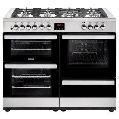 Belling 444444095  110DFT 110cm Dual Fuel Rangecooker with Double Oven and Gas Hob - Black