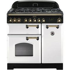 Rangemaster CDL90DFFWH/B 113560 CLASSIC DL 90 DF WHITE BRASS