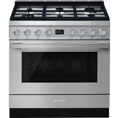 Smeg CPF9GPX 90Cm Portofino Dual Fuel Range Cooker Stainless Steel