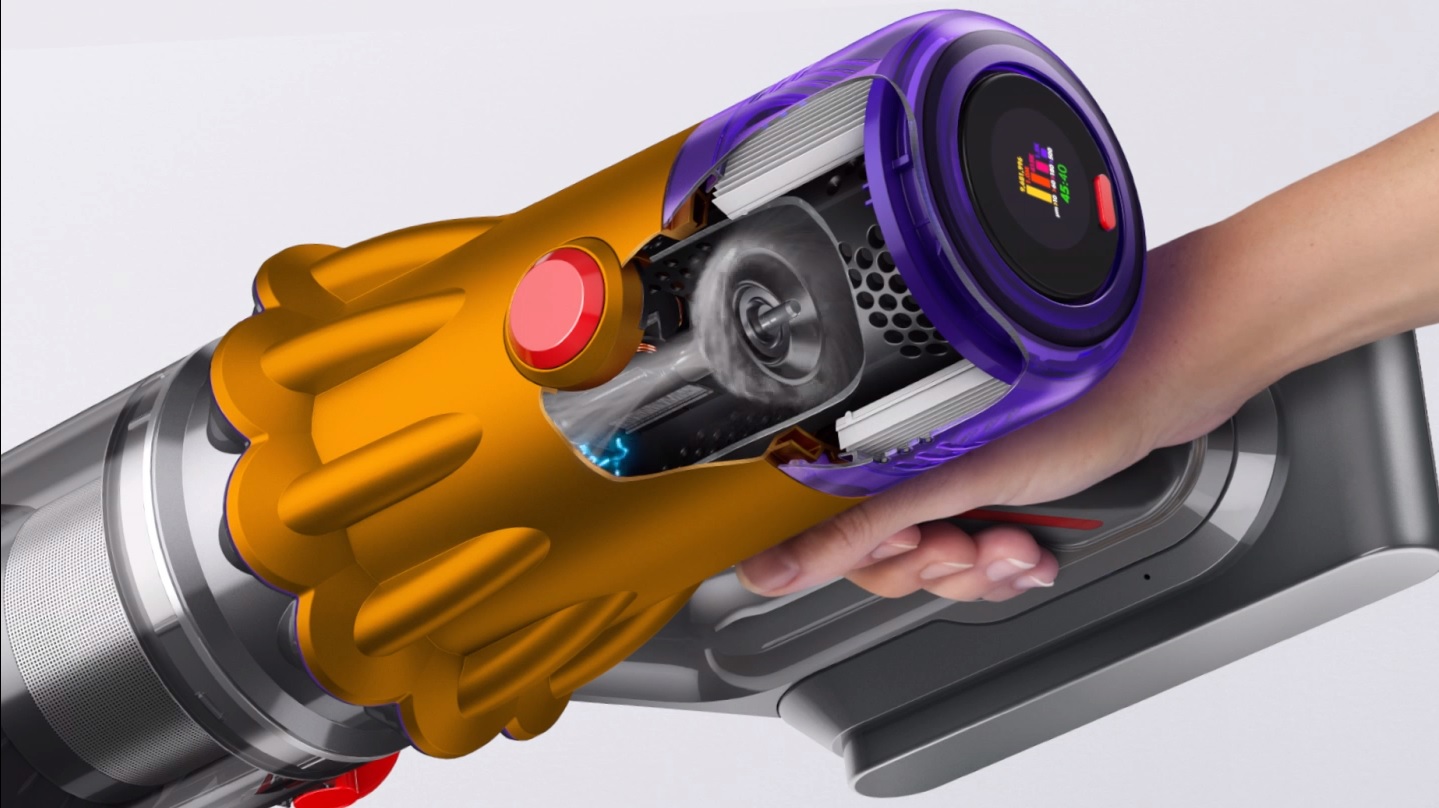 A cutaway diagram of the V12 2023 revealing powerful Dyson Hyperdymium motor.