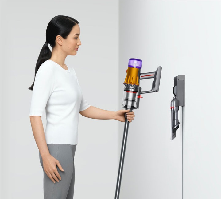 Demonstrating the simple act of mounting the V12-2023 into the wall dock.