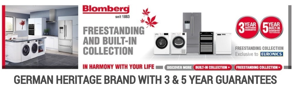 Blomberg is a German heritage brand with a freestanding and built-in collection with three and five year guarantee.
